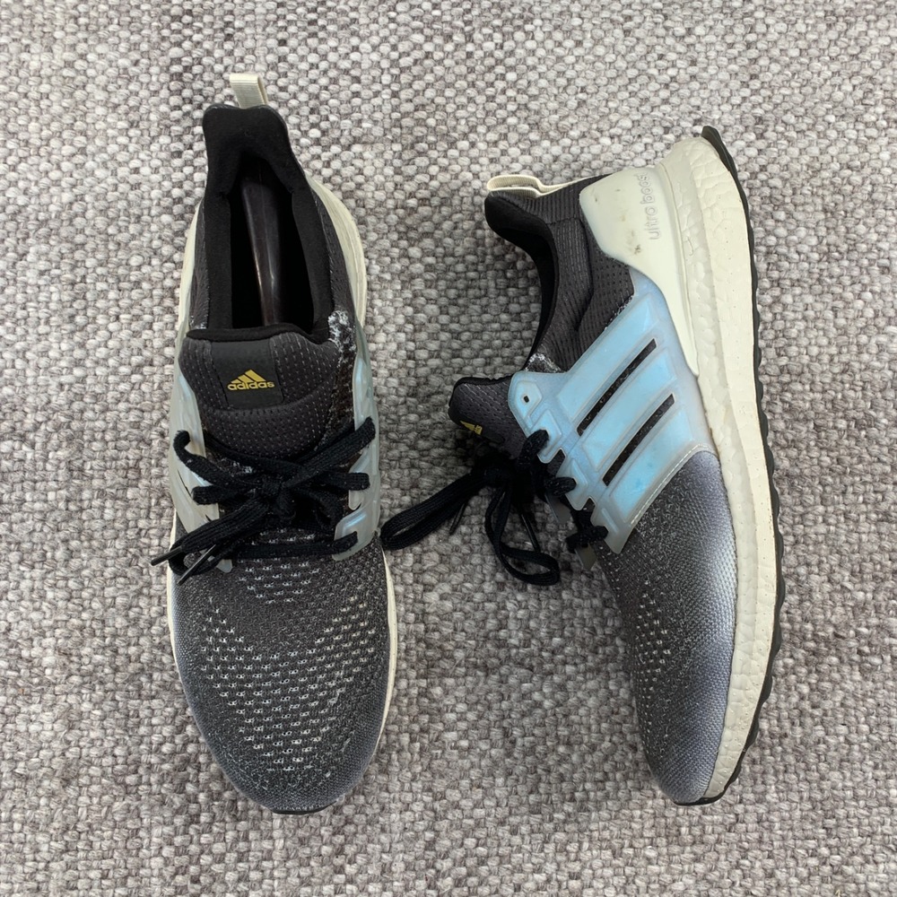 Adidas UltraBoost 1.0 Men 12 Grey Black Blue IE8483 Running Shoes Sneakers
